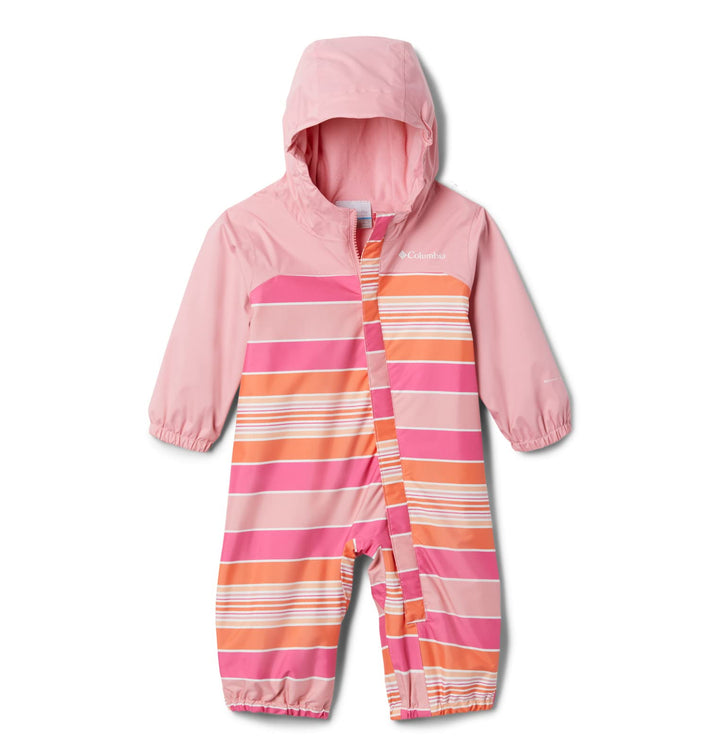 Columbia Unisex Regenanzug Baby, Critter Jitters II 0-3 Monate Wild Geranium Danby Stripe, Pink Orch