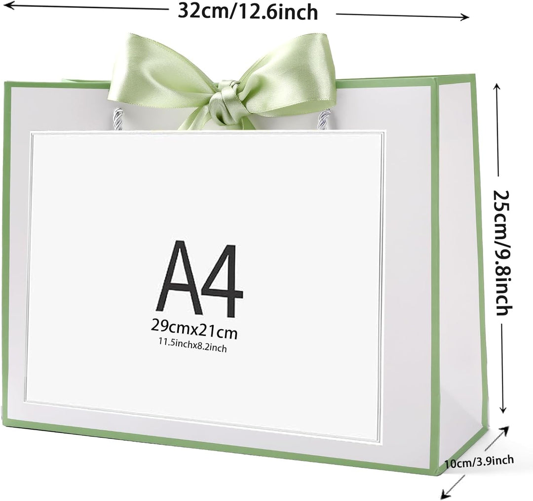 Geschenktüte mit Schleife,Geschenktüte Weiss,Geschenktaschen für Geburtstag, Hochzeit, Festivalfeier