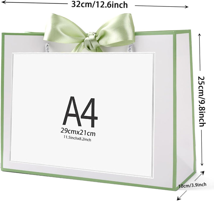 Geschenktüte mit Schleife,Geschenktüte Weiss,Geschenktaschen für Geburtstag, Hochzeit, Festivalfeier