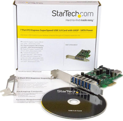 StarTech.com 7 Port PCI Express USB 3.0 Karte - PCIe USB 3.0 (Super Speed) Schnittstellenkarte / Con