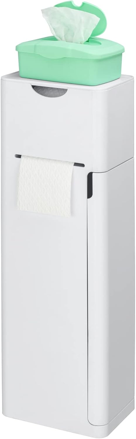 WENKO Stand WC-Garnitur Imon 6 in 1, mit integriertem Toilettenpapierhalter, WC-Bürstenhalter, Ersat