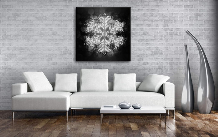 deyoli weihnachtlicher Eiskristall Format: 60x60 Effekt: Schwarz&Weiss als Leinwandbild, Motiv auf E