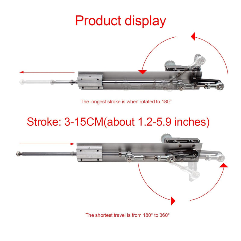 Toplionace Hubkolben Linearaktuator, DC 12V / 24V Getriebe Einstellbarer teleskop Motor DIY Motor mi