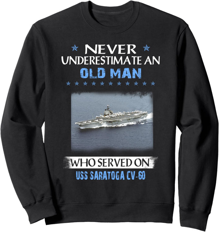 USS Saratoga CV-60 Veteranen Tag Vatertag Geschenk Sweatshirt