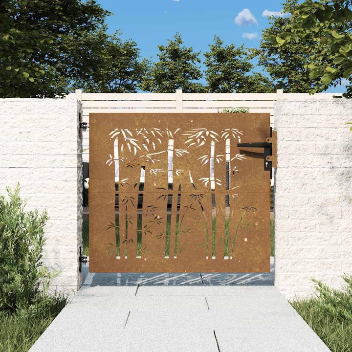 vidaXL Gartentor, Gartentür mit Bambus-Design, Abschliessbar Hoftor Eingangstor für Garten Terrasse,