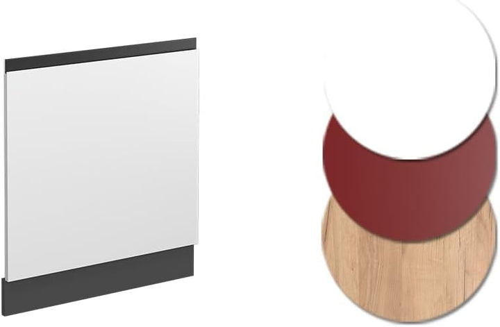 Vicco Frontblende R-Line, Weiss/Anthrazit, 60 cm J-Shape, ohne Arbeitsplatte Weiss Geschirrspülerble