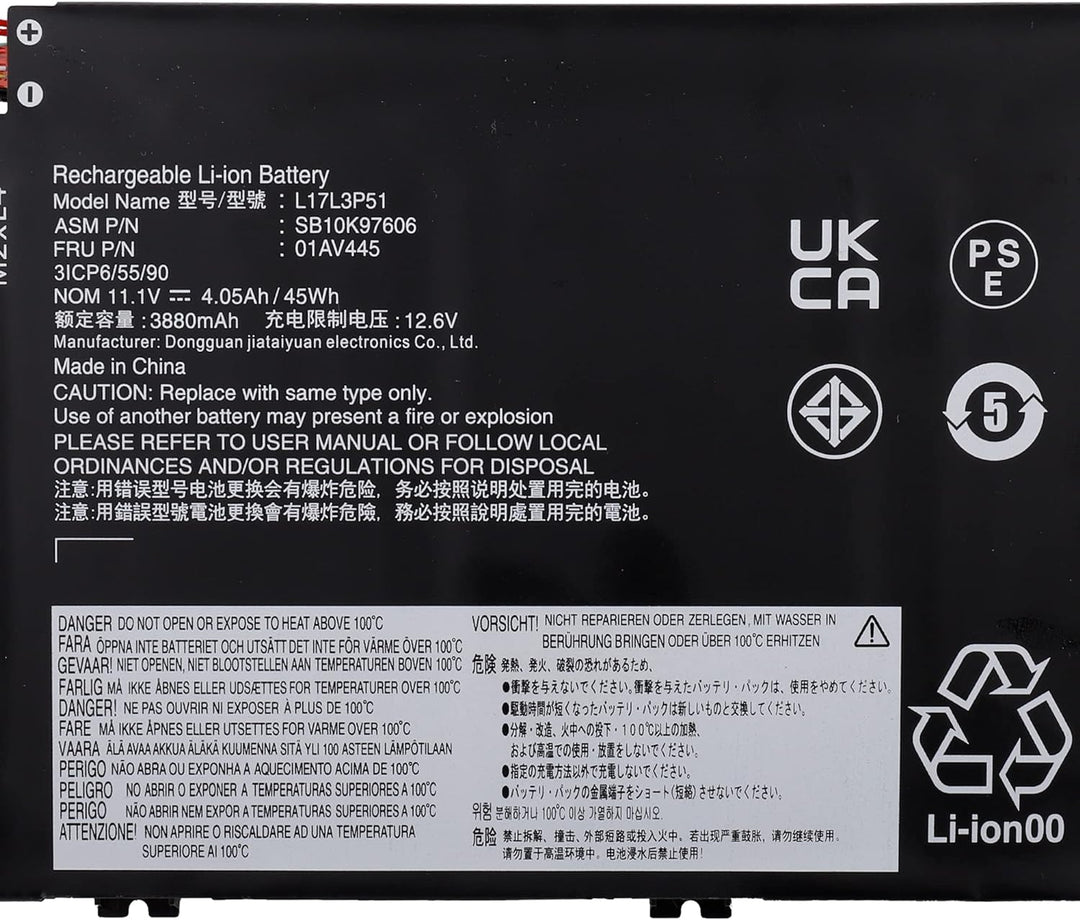 Swark Laptop Akku L17L3P51 L17C3P51 Kompatibel mit [Lenovo] ThinkPad E480 E485 E490 E495 E580 E585 E