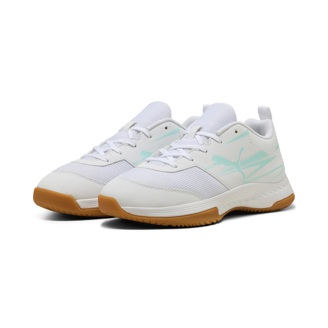PUMA Unisex Kinder Varion Li JrIndoor Court Shoe 33 EU Electric Peppermint Puma White Gum, 33 EU Ele