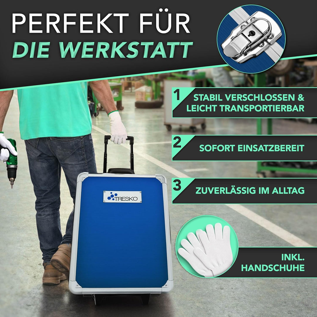 TRESKO Werkzeugkoffer 1400 teilig | Werkzeugkasten gefüllt | Werkzeugkiste Profi | Werkzeugtasche |
