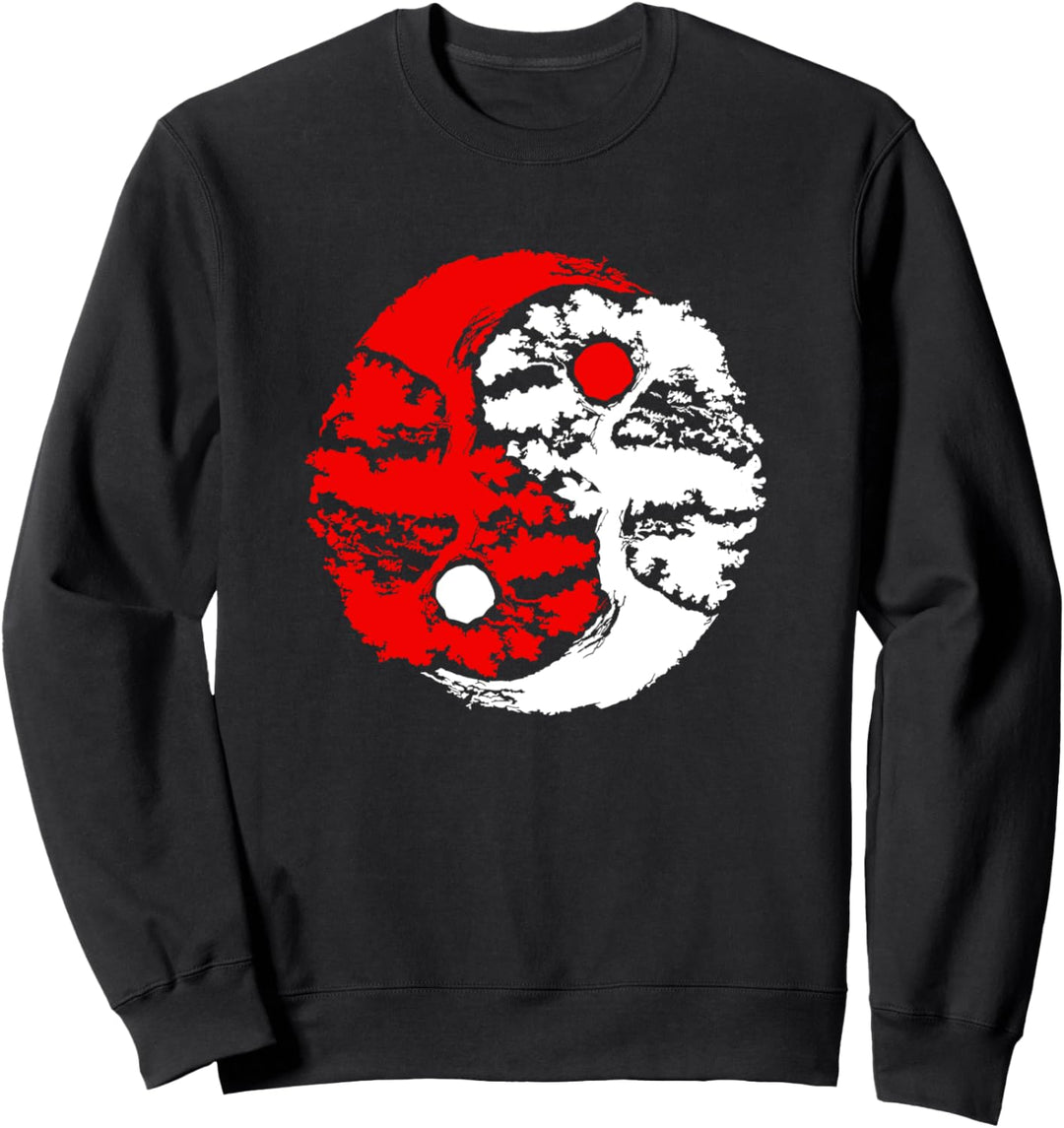 Rosa & Weiss Yin Yang Bonsai-Bäume Balance Symbol Harmonie Sweatshirt