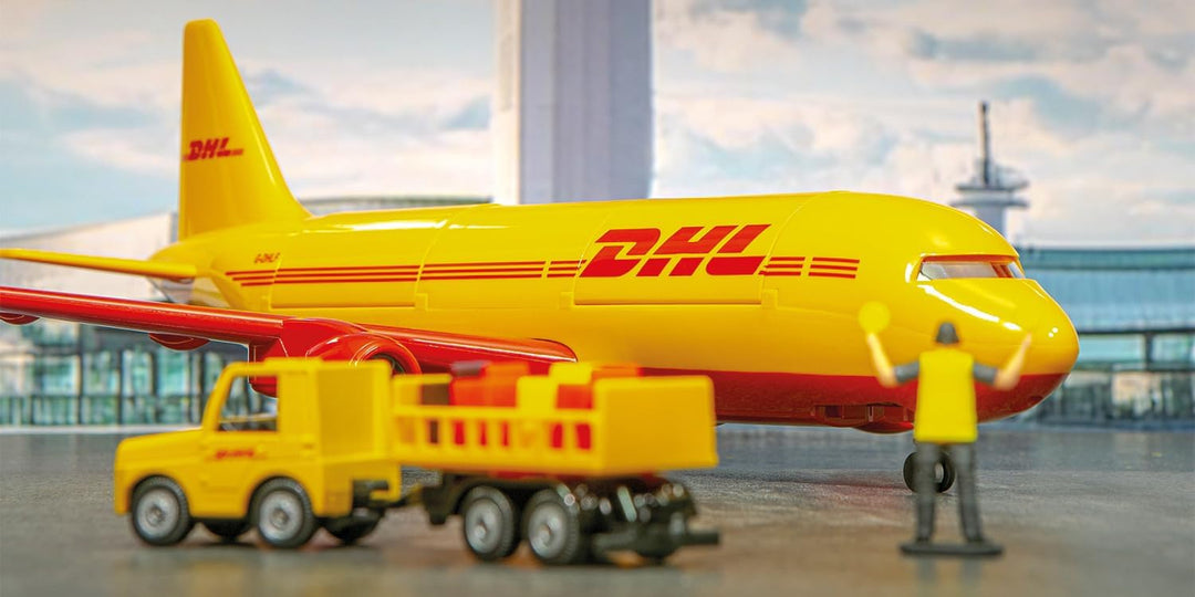 DHL Frachtflugzeug mit Zubehör (blau/weiss)