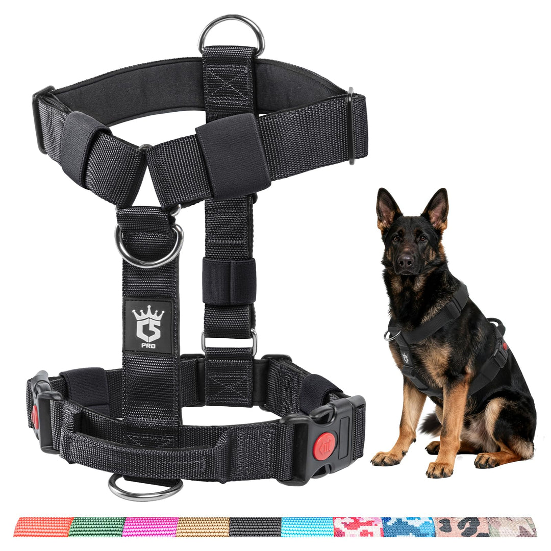 TSPRO Taktisches No-Pull Schwerlast-Hundegeschirr mit Griff &amp; Schnellöffnungsverschluss, Stabil Adju