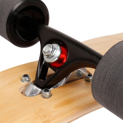 Mach1 Bambus Longboard mit Keramik Kugellager + T-Tool - Skateboard Drop Through Cruiser Komplettboa