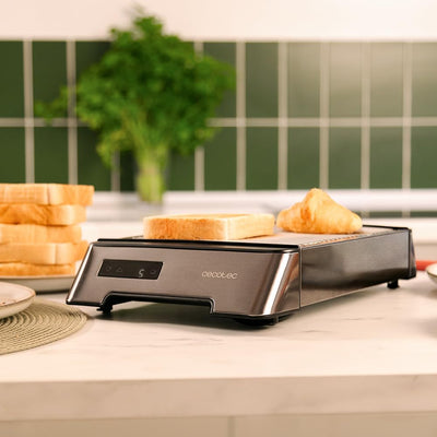 Cecotec Horizontaler Brotröster - Flacher Toaster mit 3 taktilen NiceSlice Touch-Widerständen. 1000W