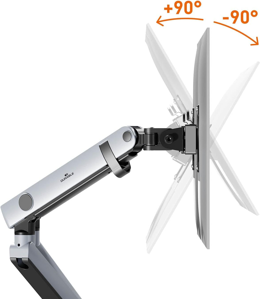 Durable Monitor Halterung Select Plus für 2 Monitore, Schwenkarme 90° drehbar, neigbar, höhenverstel