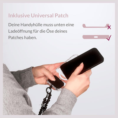 beadstars Perlen Handykette Universal zum Umhängen inkl. Patch und Geschenkbox, handgefertigt in Deu