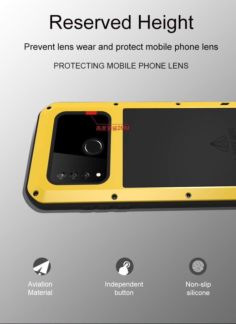 Fonrest Ganzkörper Hülle für Huawei P30 Lite, Love MEI 6,15-Zoll Schwerlast Hybride Aluminium Metall