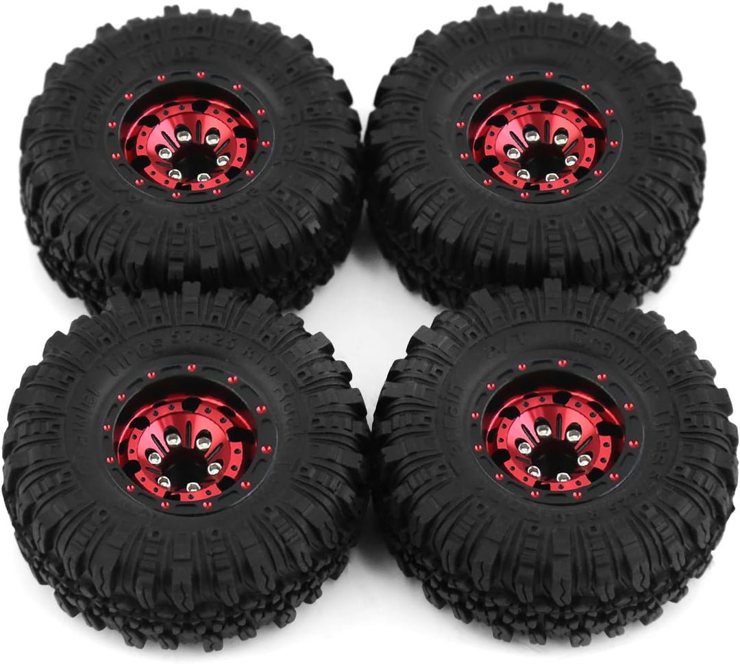 KEEDA 57mm RC Reifen und Räder, 1,0 Zoll Micro Beadlock Felge für 1/18 TRX4M 1/24 RC Crawler Car Axi