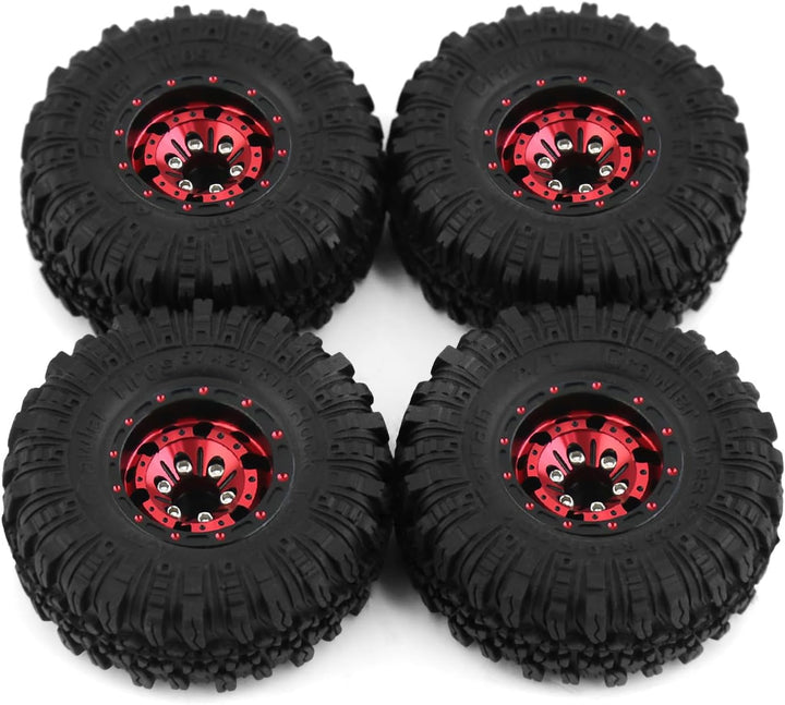 KEEDA 57mm RC Reifen und Räder, 1,0 Zoll Micro Beadlock Felge für 1/18 TRX4M 1/24 RC Crawler Car Axi