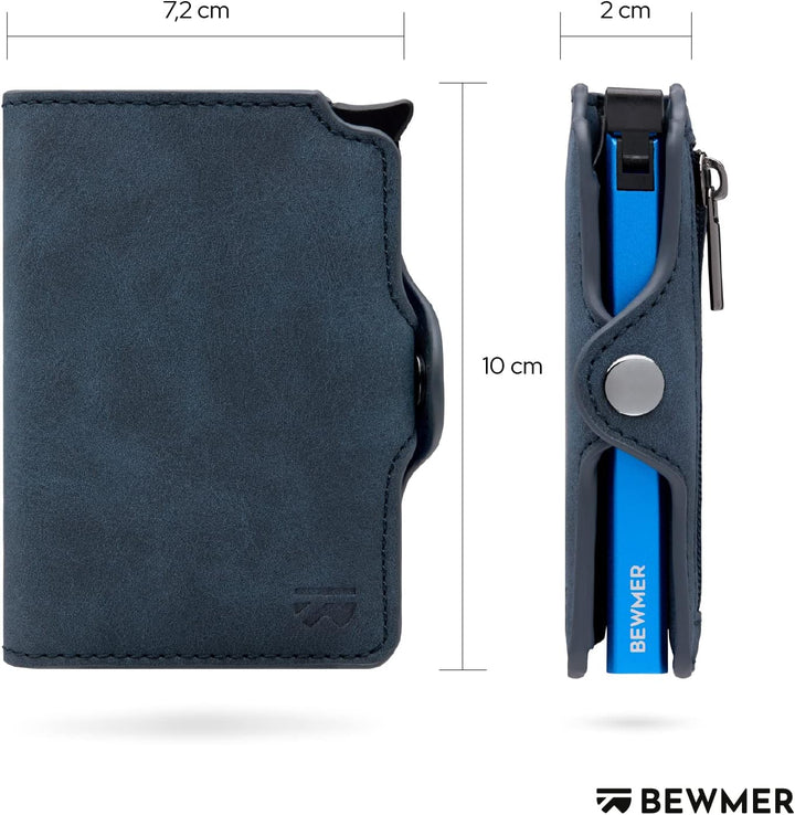 BEWMER Kreditkartenetui 1 abgeschirmt | Slim Brieftasche für Damen und Herren | Ausweis- und Ausweis