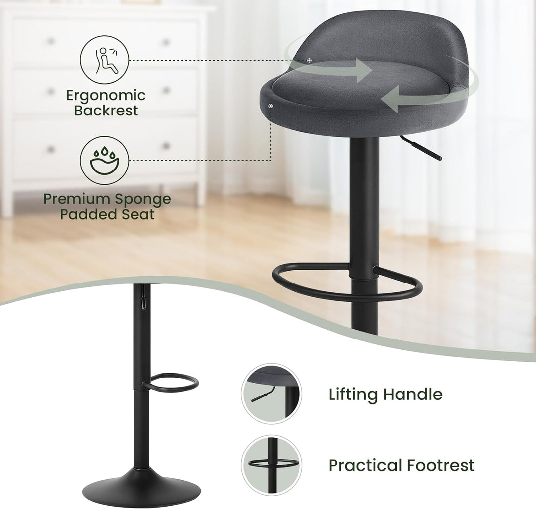 EUGAD Barhocker 4er Set 360° Drehstuhl Barstuhl mit Rückenlehne Fussstütze 120kg belastbar höhenvers