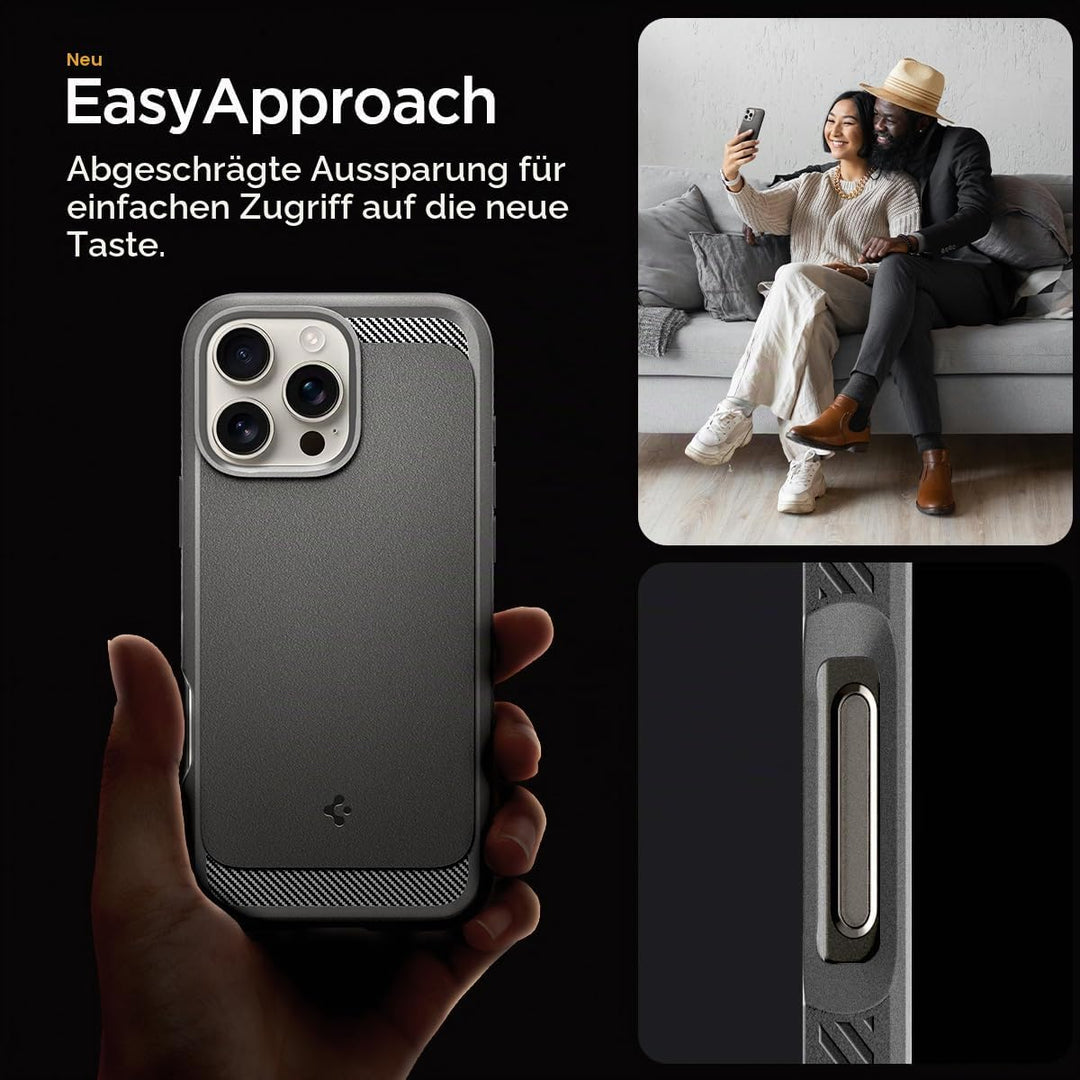 Spigen Rugged Armor MagFit Hülle für iPhone 16 Pro Max, Kompatibel mit MagSafe Zubehör -Grau Gray, G