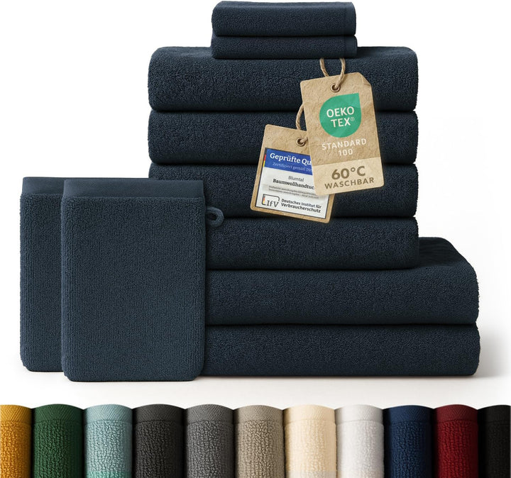 Blumtal Premium Frottier Handtücher Set mit Aufhängschlaufen - Baumwolle Oeko-TEX Zertifiziert, weic