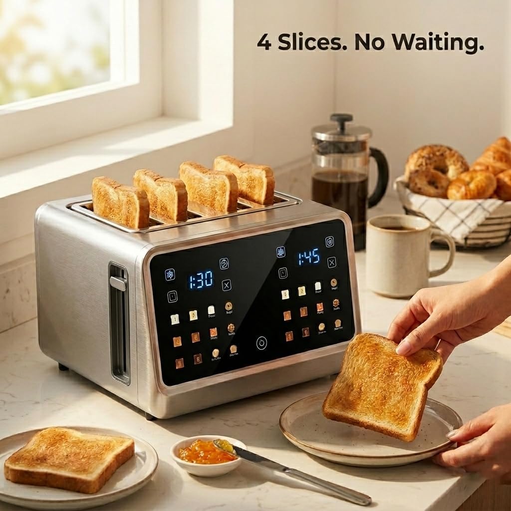 Toaster 4 Slice, Digital Smart Toaster with TouchScreen.