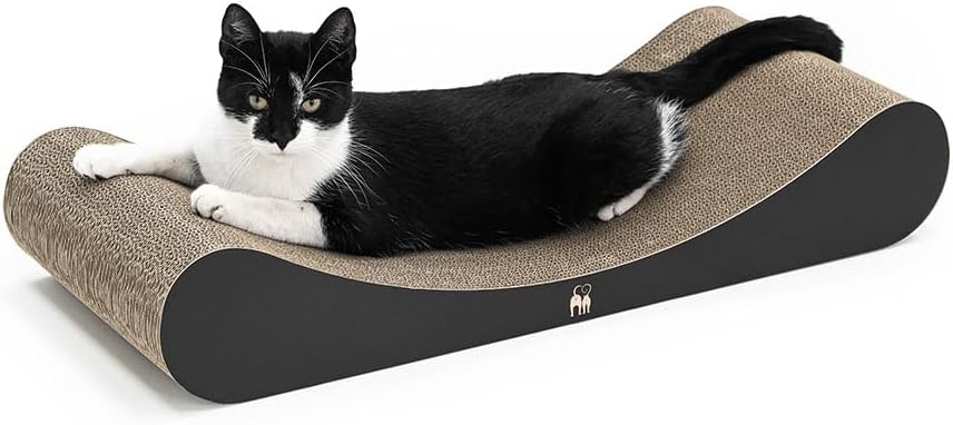 Petrebels Kratzpappe Lily 75, Katzen Kratzbrett aus sehr stabilem Karton, Kratzkarton 75 x 31 x 13 c