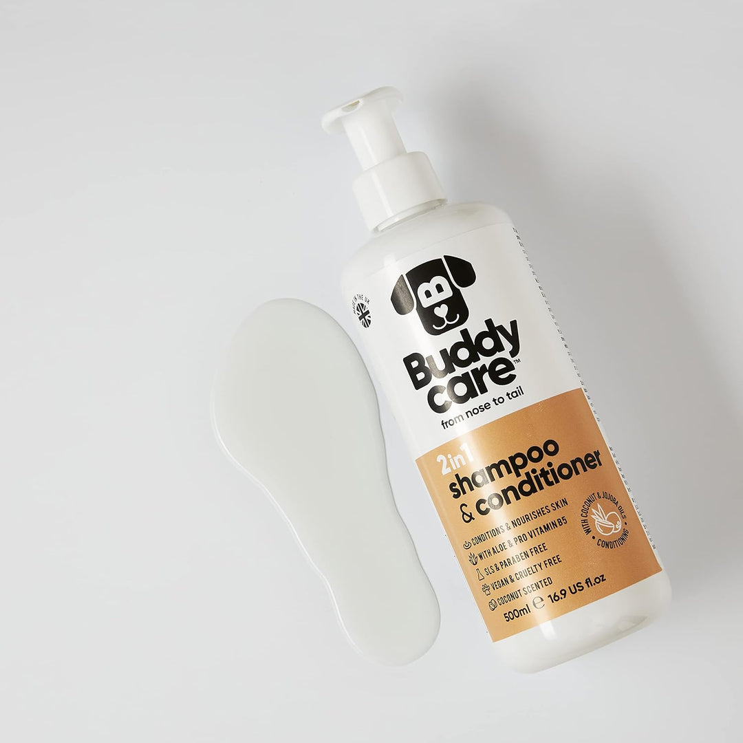 2in1 Hundeshampoo und Conditioner von Buddycare (500ml) - Praktisches Hundeshampoo langhaar und welp