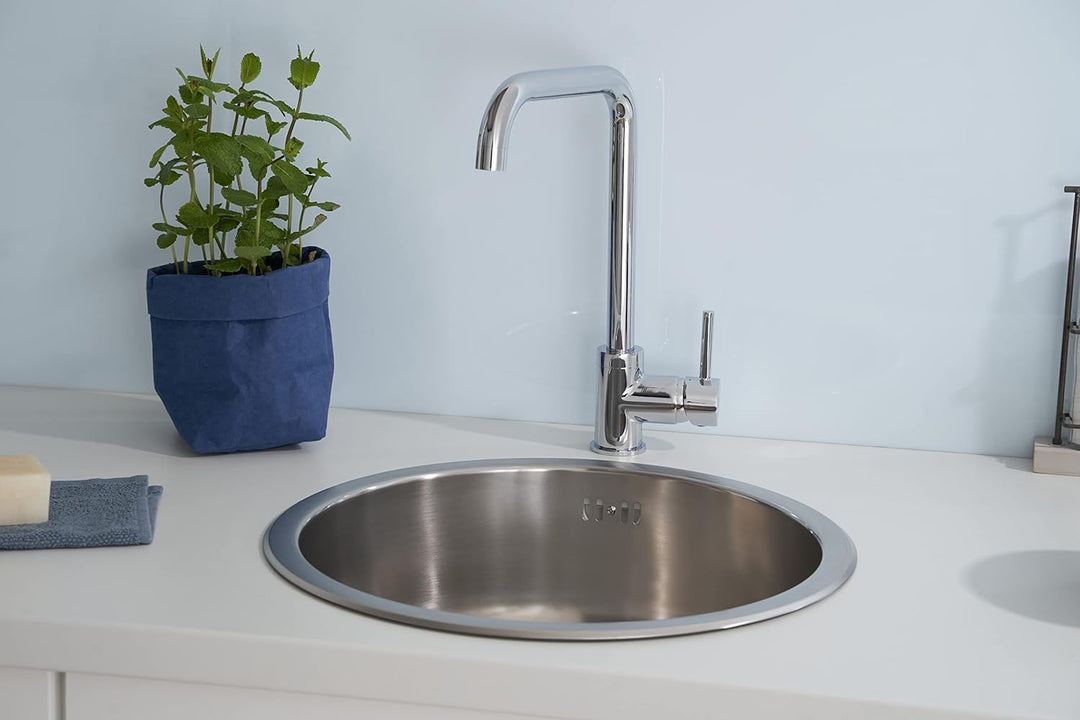 Respekta Portland Edelstahl Spülbecken / 1 Becken Einbauspüle in ‎44.6 x 44.6 x 20.5 cm/Edelstahlspü