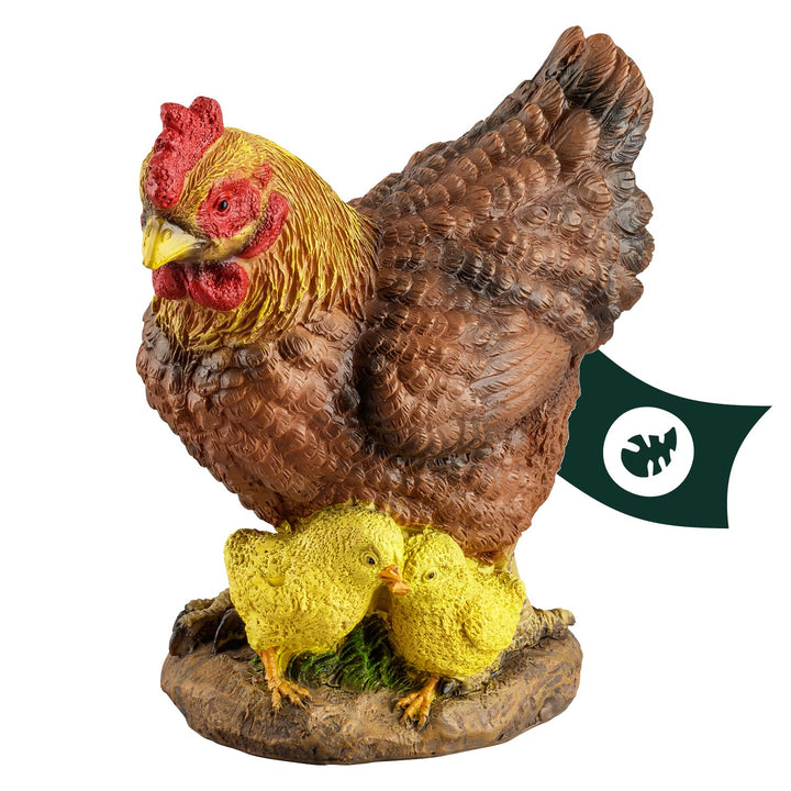 VERDOBA Garten Figur Huhn aus Kunstharz, weiss, handbemalt - Henne Dekofiguren Garten Deko Gartenfig