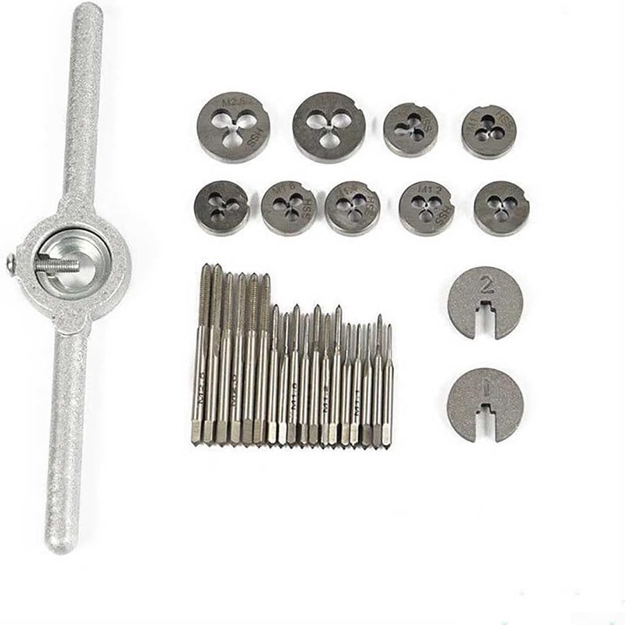 31 Stück M1-M2.5 HSS metrisches Gewindebohrer und Schneideisen-Set, Gewindebohrer, Gewindebohrer, Mi