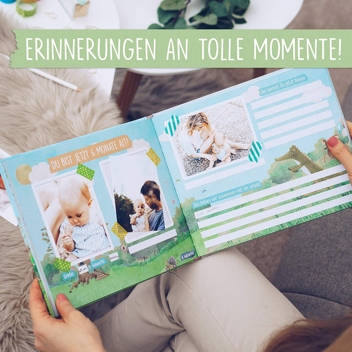 TWIVEE - Babyalbum - Mein erstes Jahr - Mädchen und Jungen - Erinnerungsbuch Baby - Babytagebuch - B