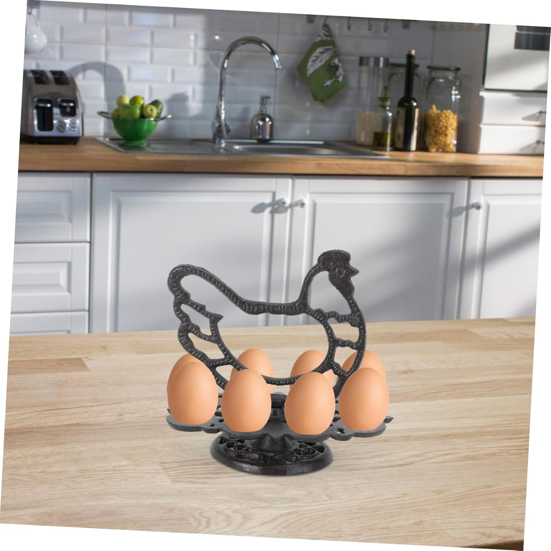 Cabilock Eierspender Kreativ Metall Huhn Form Eierhalter Eierständer Eierregal Ei Aufbewahrung Displ