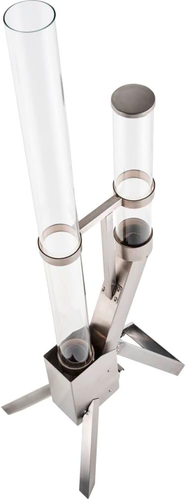 Feuerrohr aus Edelstahl & Glas - Pelletfackel für aussen - Outdoor Feuersäule für Pellets