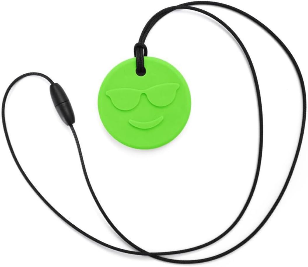ARK Smiley Kauhalskette – Kauanhänger aus Silikon – 3 Stärkegrade – BPA-frei – Sicherheitsverschluss