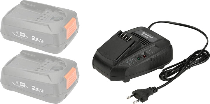 Gardena Schnell-Ladegerät AL 1830 CV: Für alle 18V POWER FOR ALL System-Akkus geeignet, die Ladezeit