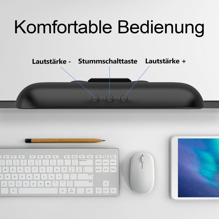 ZETIY PC Lautsprecher, USB Computer Lautsprecher mit USB-Einspeisung, Portable Mini Soundbar mit Cli