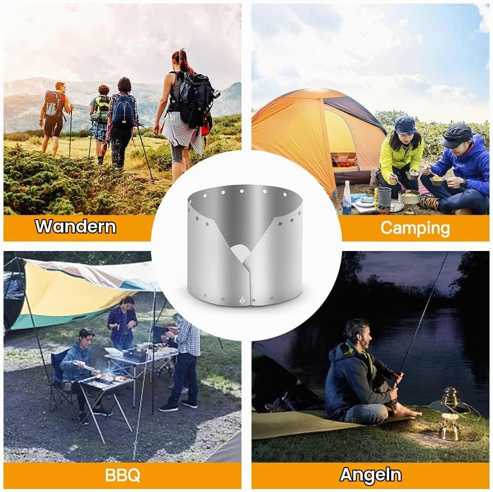 Lixada Ultraleichter Titan Outdoor Campingkocher Windschutz Regenschirm Winddichte Platte 18cm
