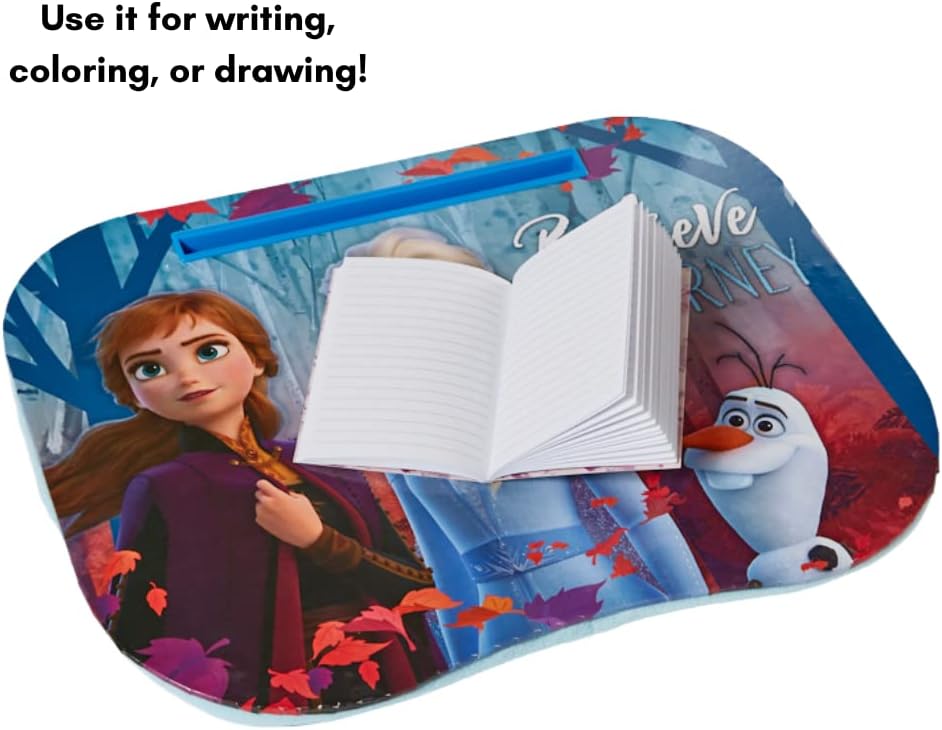 Disney Frozen 2 Girls Lap Desk with Tablet Holder, Pillow and Frozen Notebook
