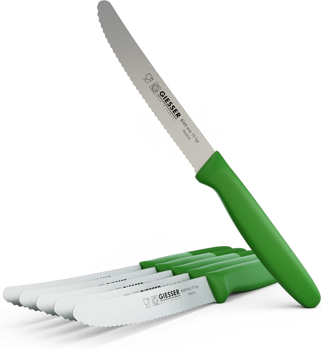 Giesser seit 1776 - Made in Germany - Tomatenmesser 6er Set Veggie, Universalmesser, grün, nachhalti