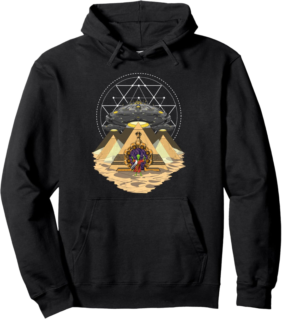 Alien Abduktion ägyptische Pyramiden UFO Ausserirdische Pullover Hoodie