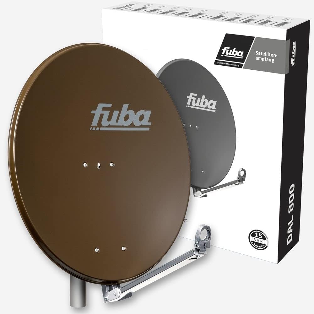 Fuba DAL 800 B Satellitenantenne Alu Braun 80cm LNB Quad zum Direktanschluss SAT bis 4 Teilnehmer 8X