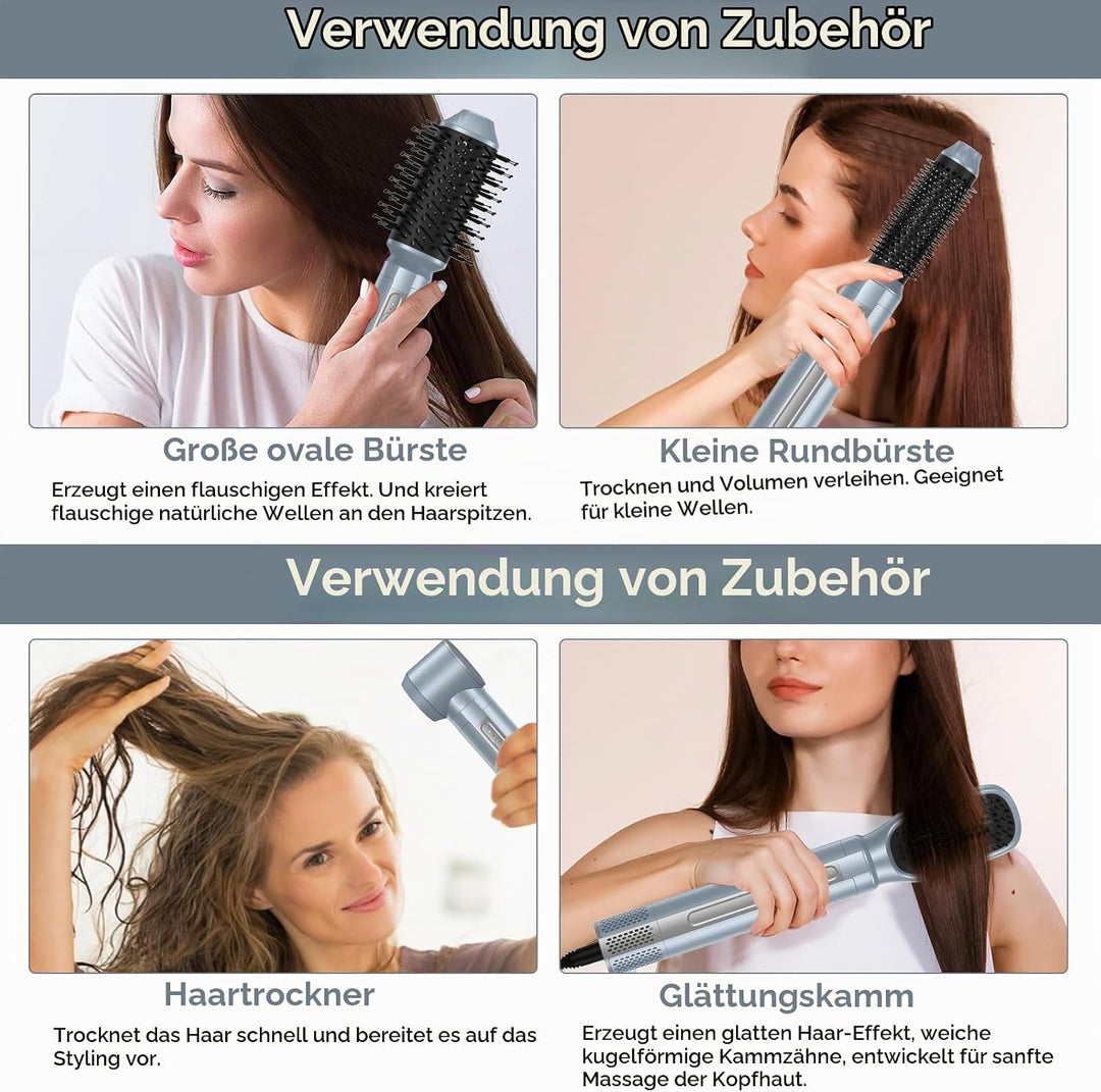 Airstyler 6 in 1,1400w Professioneller Hairstyler, Multifunktionaler Haartrockner, Luft Lockenstab,