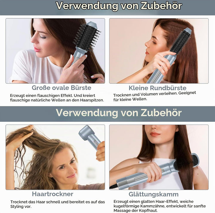 Airstyler 6 in 1,1400w Professioneller Hairstyler, Multifunktionaler Haartrockner, Luft Lockenstab,