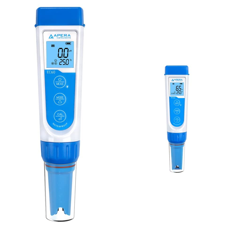 Apera Instruments EC60 Premium Leitfähigkeits-Messgerät & PH60 Premium pH-Meter, Standard Glaselektr