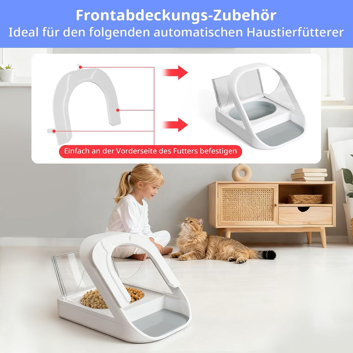 Aufsteckbare Haube, Vordere Abdeckung für Mikrochip-Futterautomat für Katzen, Hartnäckige Haustiere