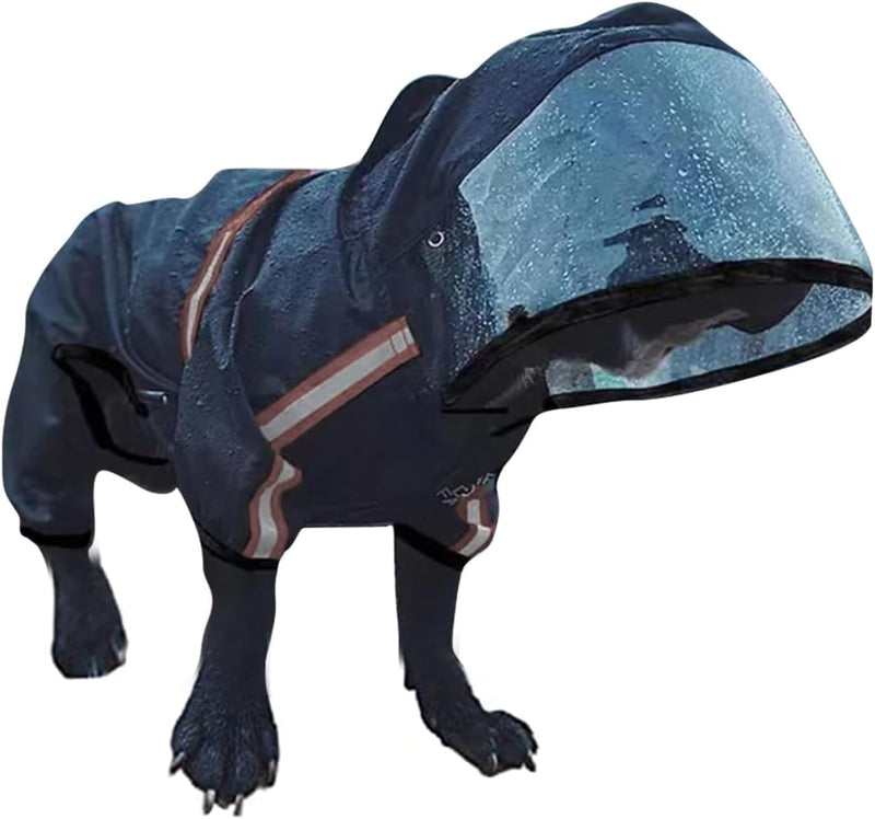 PETCUTE Hunderegenmantel,Wasserdichter Hund Regenmantel mit Kapuze,Wasserdicht Hund Regenjacke mit R