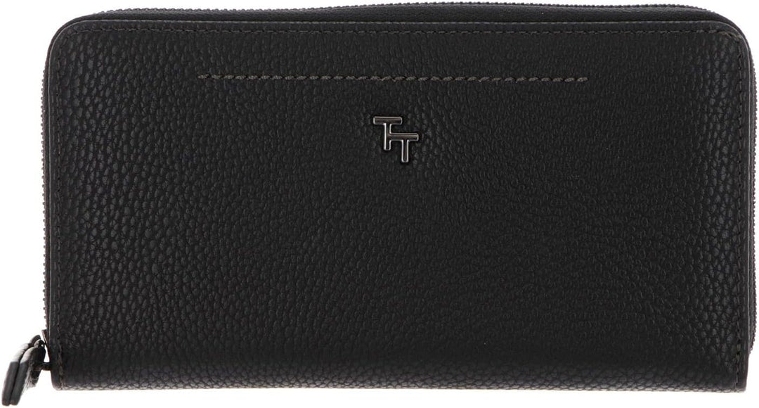 TOM TAILOR bags Bella Damen Geldbörse Portemonnaie Reissverschluss 20 x 2,5 x 10,5 Schwarz, 20 x 2,5